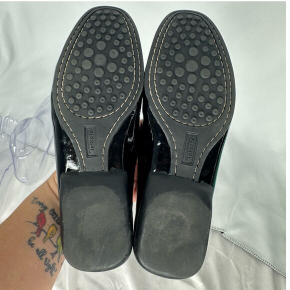 Talbots Patent Leather Driving Moccasins Size 6.5N Casual Preppy Classic *Flawed - Picture 4 of 8